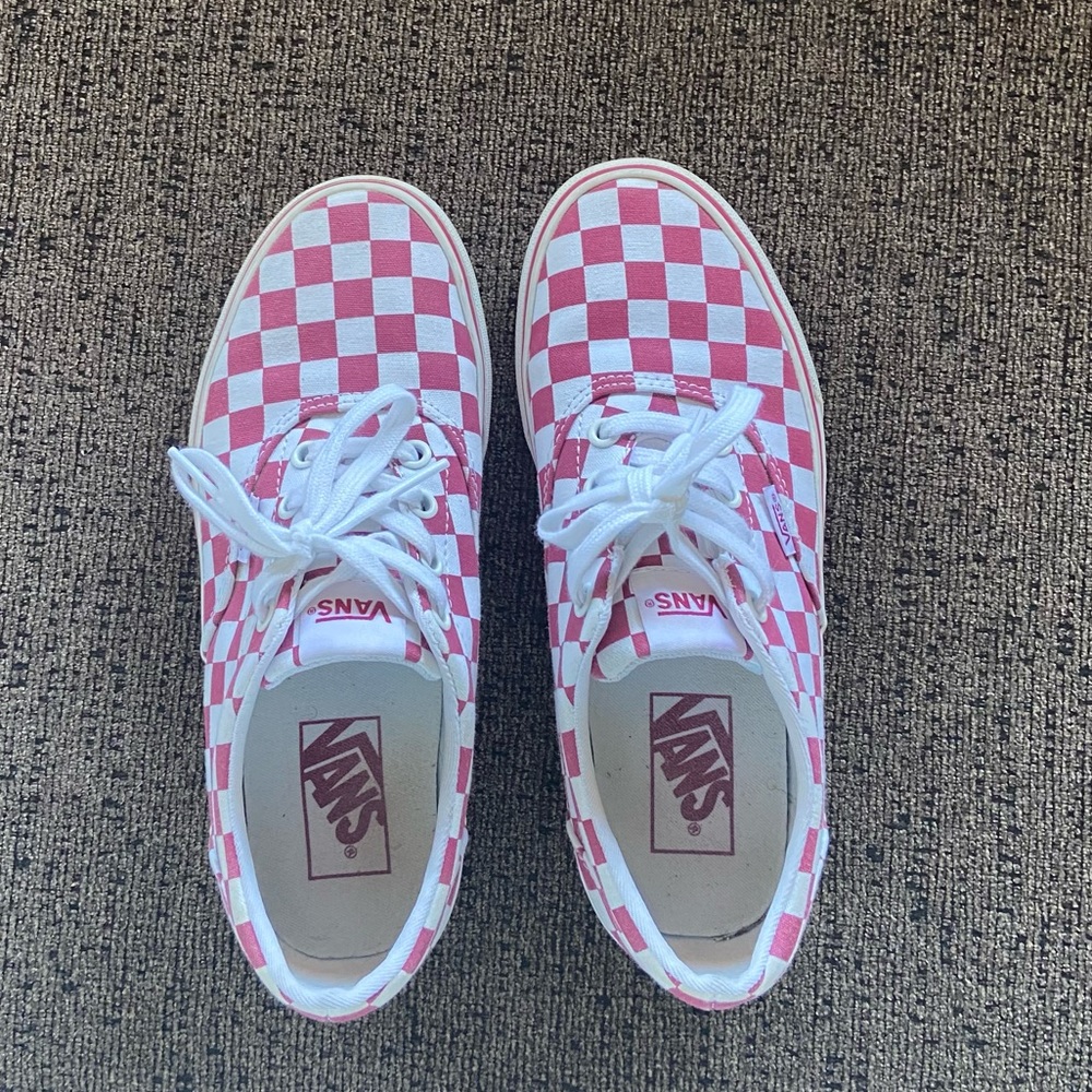 Burgundy checkered vans